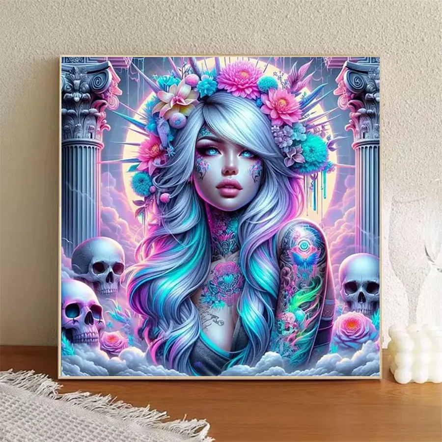 1 piece - 5D-DIY - Flocking cloth - Special drill - Diamond painting set - Dream woman - Mosaic - Diamond art