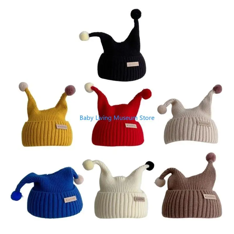 

P31C Stylish Children's Winter Hat Warm and Trendy Knitted Beanie Windproof Ear Protections Headwear Soft Bonnet for Kids