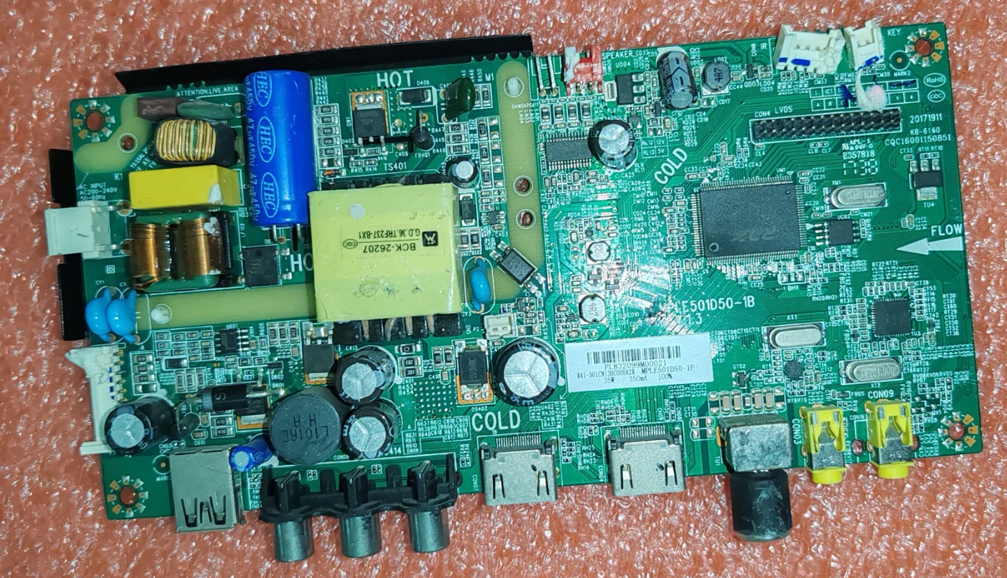 MPLE501D50-1B   Three in one LED TV motherboard, physical photo, tested for 35W 350MA led24c310  V236HJ1-P01