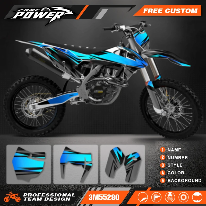 

Powerzone Custom Motorcycle Graphics Backgrounds Decal Stickers Kits for KTM SX SXF 2016-2018 EXC XCW 2017-2019 125-500cc 156