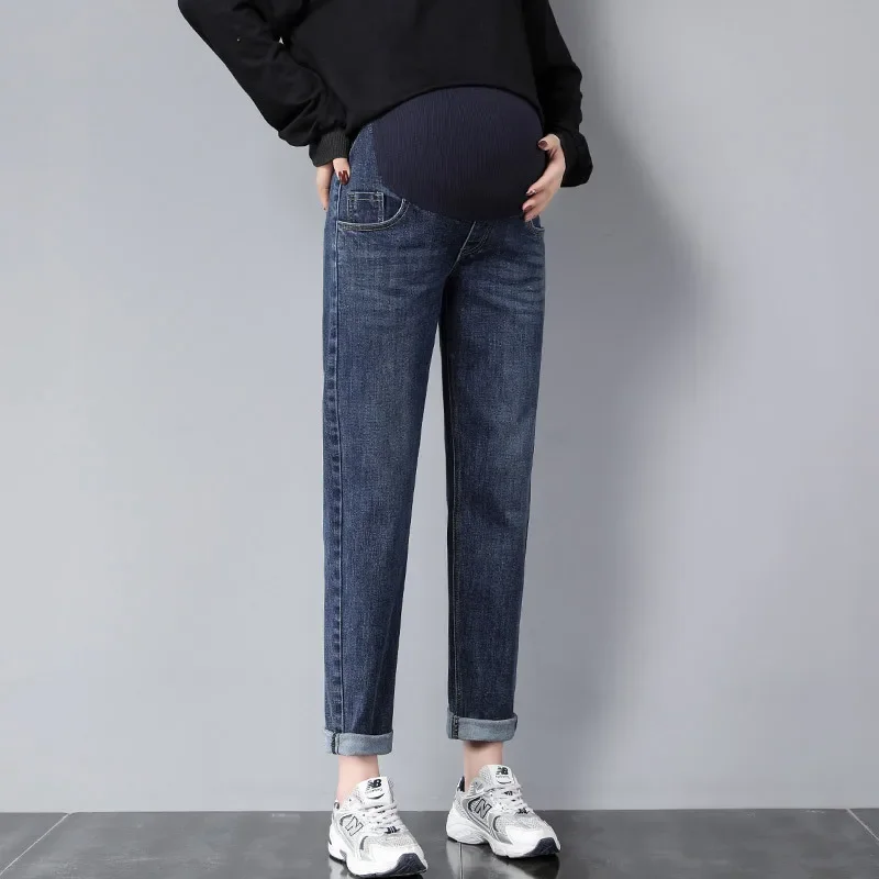 Pregnancy Abdominal Pants Boyfriend Jeans Maternity Pants For Pregnant Women Clothes High Waist Trousers Loose Denim Jeans