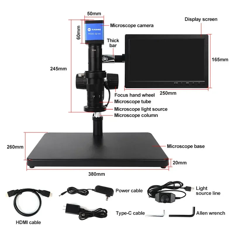 SUNSHINE-microscopio Digital electrónico para soldar, MS8E-02 PRO, 4800W, 1080P, HDMI, USB, lente de cámara Industrial, nuevo