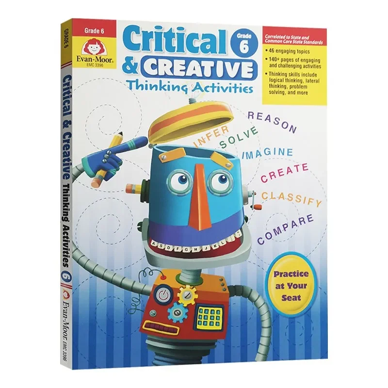 Evan-Moor Critical and Creative Thinking Activities, Grade 6 Workbook,aged 9 10 11 12 English book 9781596734067