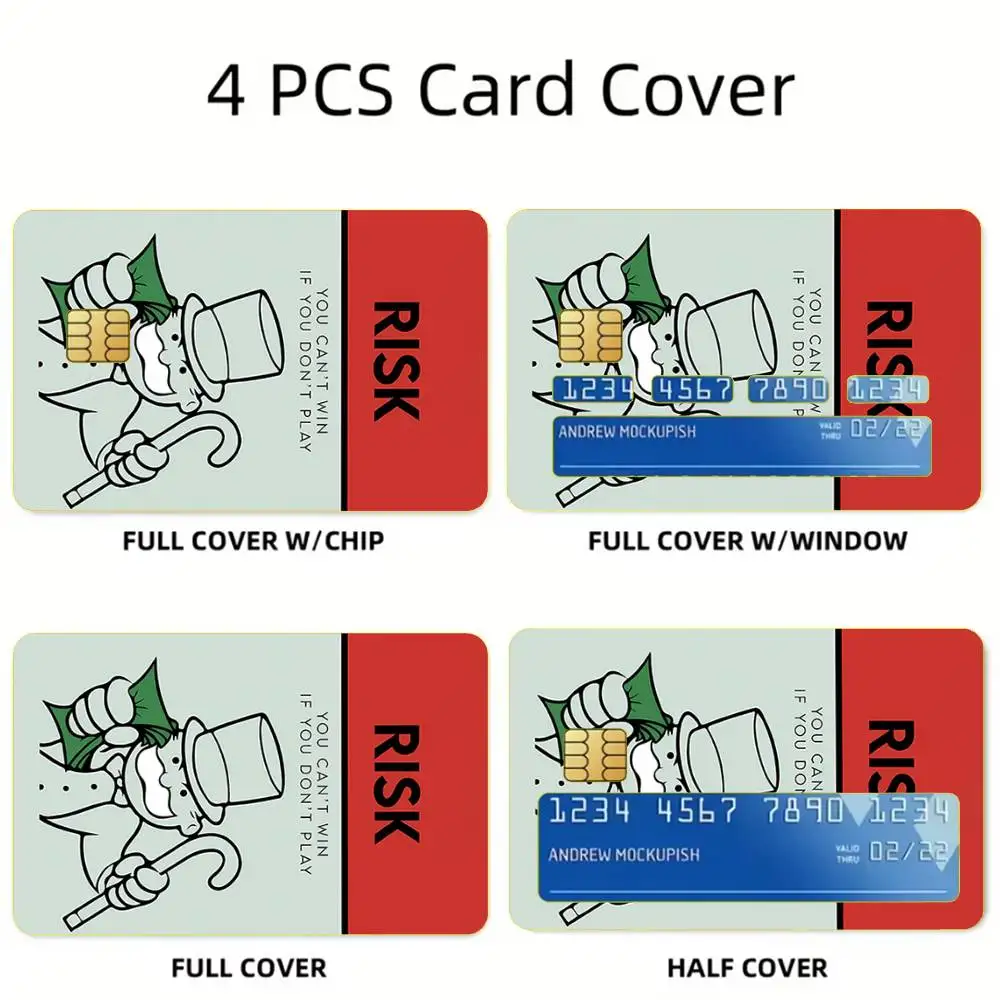 Money Risk MR Monopoly Card Stickers For Debit Bank Credit Cards Metro Bus Pass Sticker Decoration Cover Skin