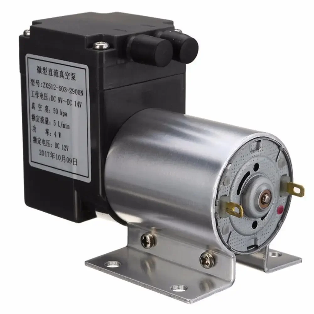 Durable Electric Mini Vacuum Air Pump High Pressure Suction Diaphragm Pumps 5L/min 80kpa DC 12V  for Chemical Industry