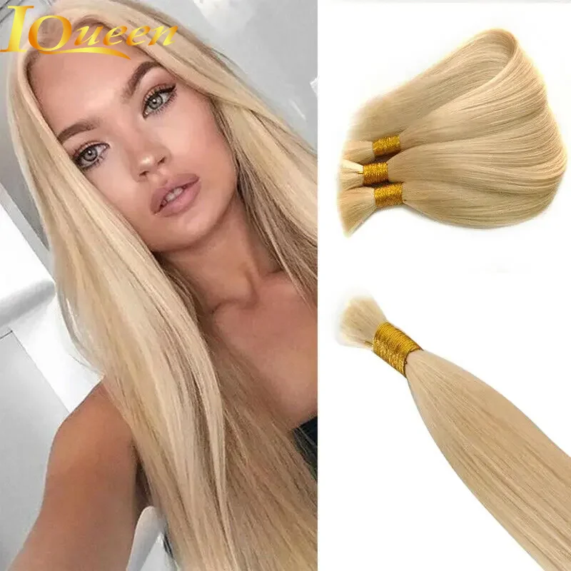 Loira Trança Cabelo Em Massa, 100% Cabelo Humano, Cor Natural, Sem Trama, Cru, Não Transformados, Volume Extensão, Marrom, #613