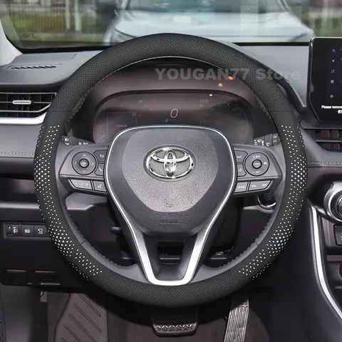 Toyota RAV4 Sienna Vios 2006-2024 2025 용 가죽 자동차 핸들 커버 미끄럼 방지 자동 스티어링 휠 Toyota RAV4 액세서리