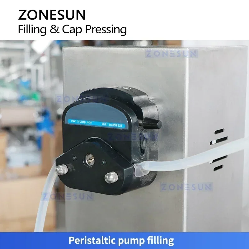 ZONESUN ZS-AFC42 Pompa peristaltica Riempitrice e tappatrice automatica per bottiglie di profumo Pressa monoblocca Macchina per crimpare