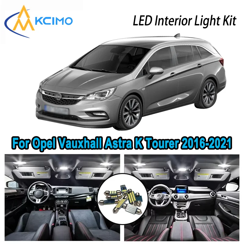 

Для Opel Vauxhall Astra K Tourer 2016-2021 Премиум Яркий светодиодный внутренний купол Карта багажника Комплект автомобильных светодиодных ламп Canbus без ошибок