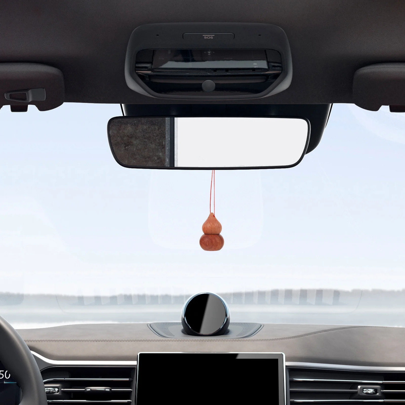 

3Pcs Hanging Car Diffuser Bottle Natural Wood Essential Oil Roller Gourd Shaped Aromatherapy Freshener for Vehicle Home