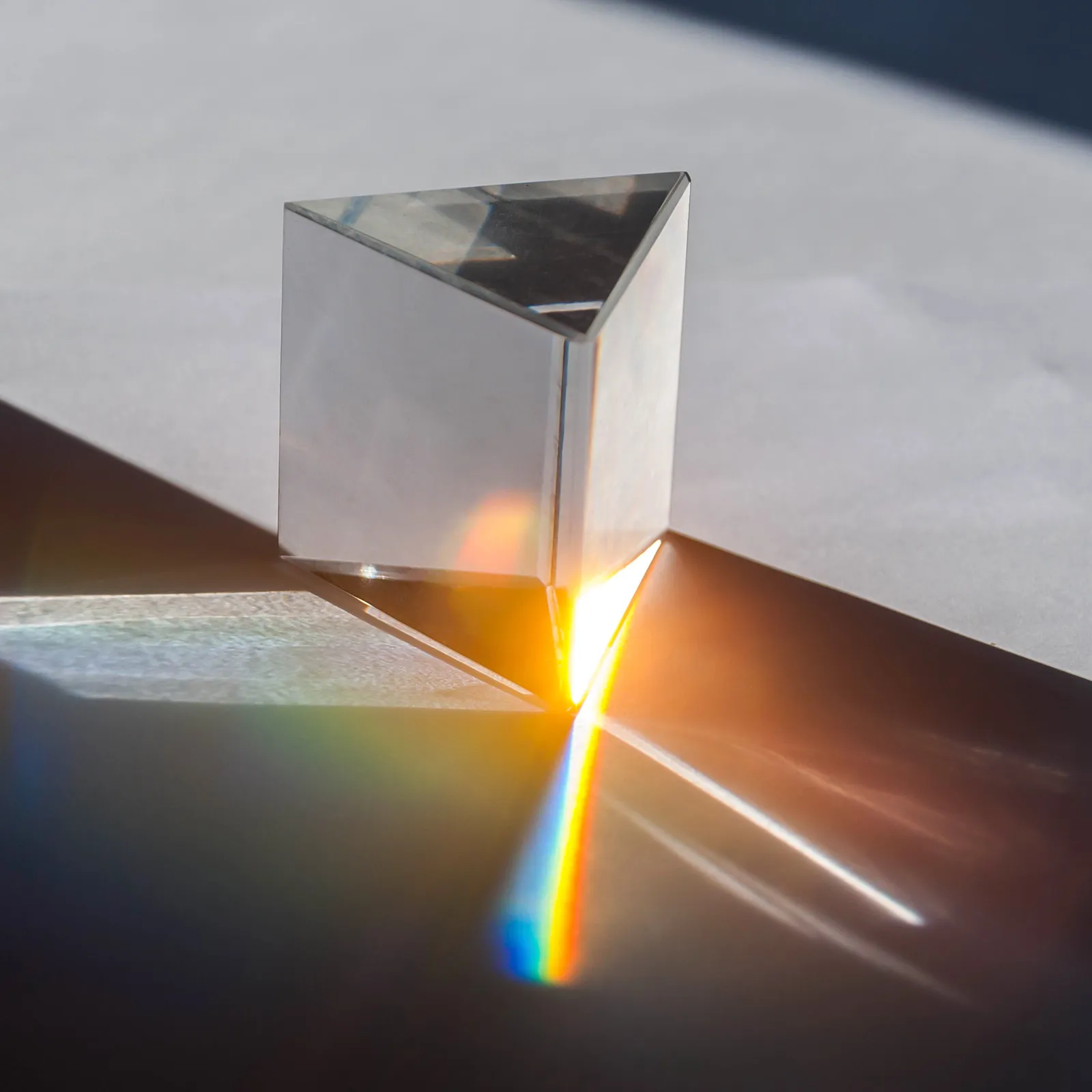 Optical Glass Triangular Prism 4 Piece High Clarity Light Spectrum Teaching Photography Laboratory Set
