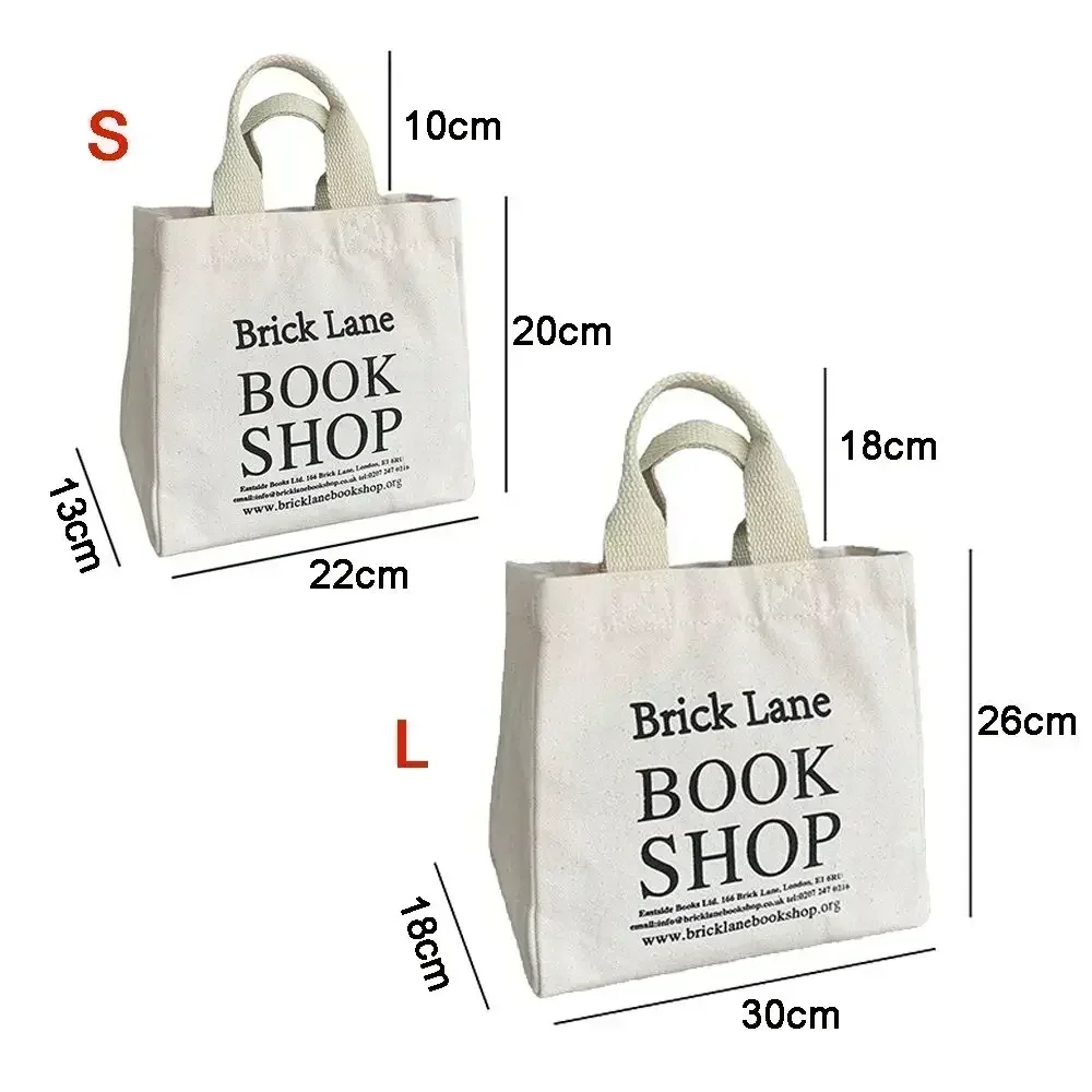 S-CTB2 New Lunch Bag Canvas  Box Picnic Tote Cotton Cloth Small Hand Pouch Dinner Container Food Storage Bags