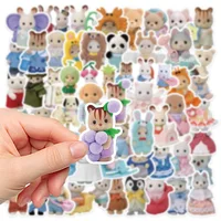55pcs Calico Critters Stickers Laptop Scrapbook Decoration Graffiti Decals Skateboard Laptop Waterproof Sticker 6