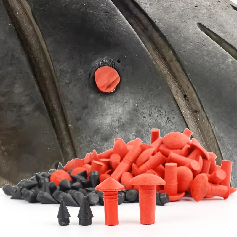 180Pcs Universal Mushroom Shaped Tubeless Tire Repair Insert Sockets Plugs Red Black 7mm 8mm Tire Repair Rubber for Car