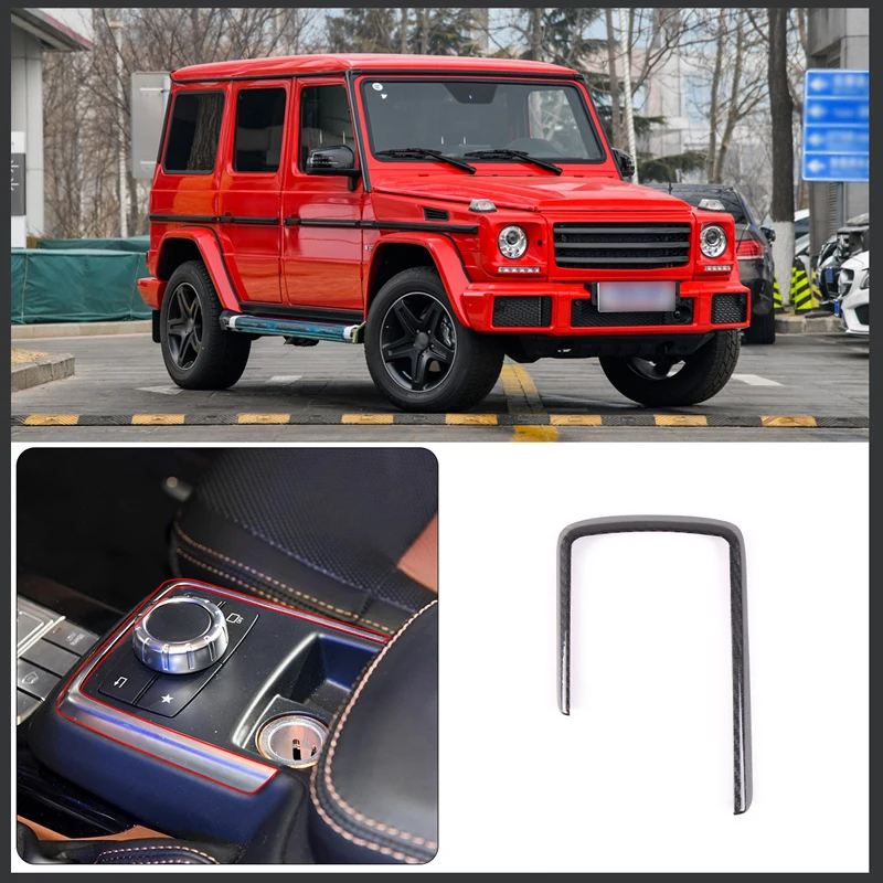 For 2012-2018 Mercedes-Benz G-Class W463 real carbon fiber car center console mode button frame base cover sticker accessories