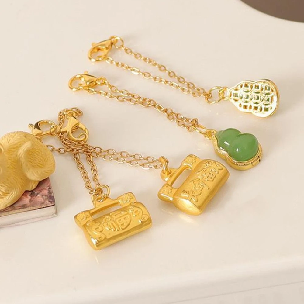 1/6 Miniatuur Simulatie Ketting Aankleden Zegen Mini BJD Jade Gesp Ketting Chinese Schoonheid DIY Mini Jade Kalebas Ketting