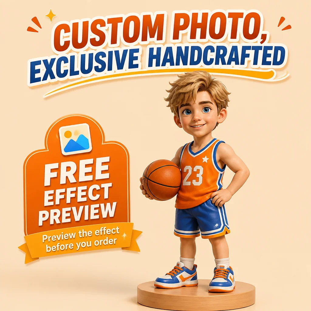 Photo Customization Q-Version Figurine Full-Color 3D Printed Figurine Baby Figurine Display Piece Couple Wedding Dress Beautiful