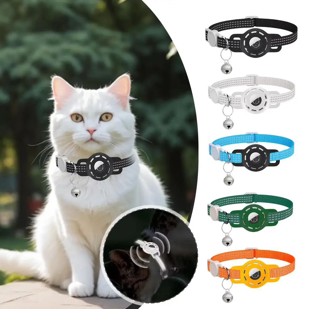 

For Air Tag Pet Collar For Cats Dogs, Reflective Kitten Collar With Airtag Holder And Bell For Girl Boy Cat, Safe Breakaway ﻿