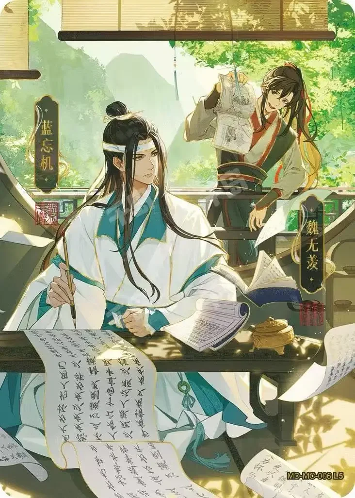 Kayou genuíno o fundador do diabolismo cartão qm cp mc wei wuxian conjunto completo anime coleção cartão brinquedos das crianças presentes de natal