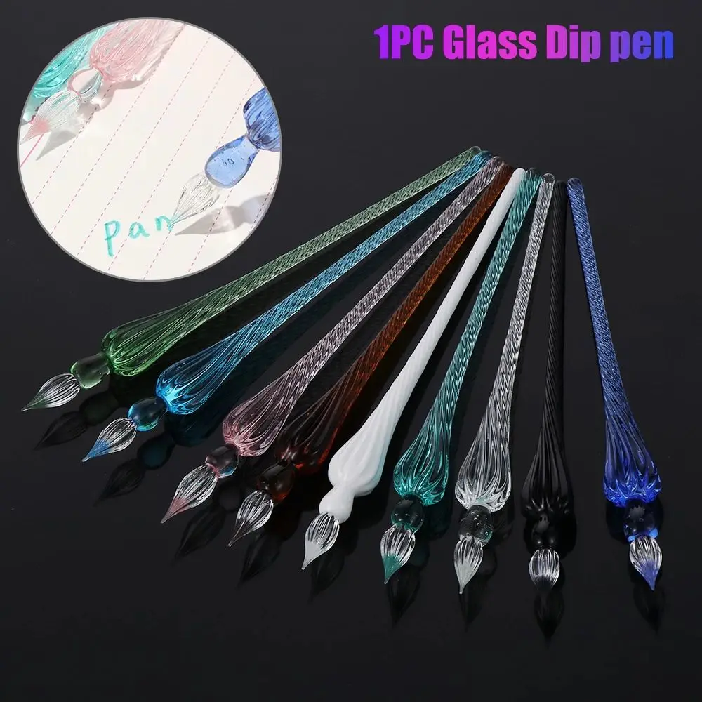 Stationery Writing Supplies Handmade Filling Ink Signature Calligraphy Dipping Pen Glass Dip Pen Crystal Fountain Pens