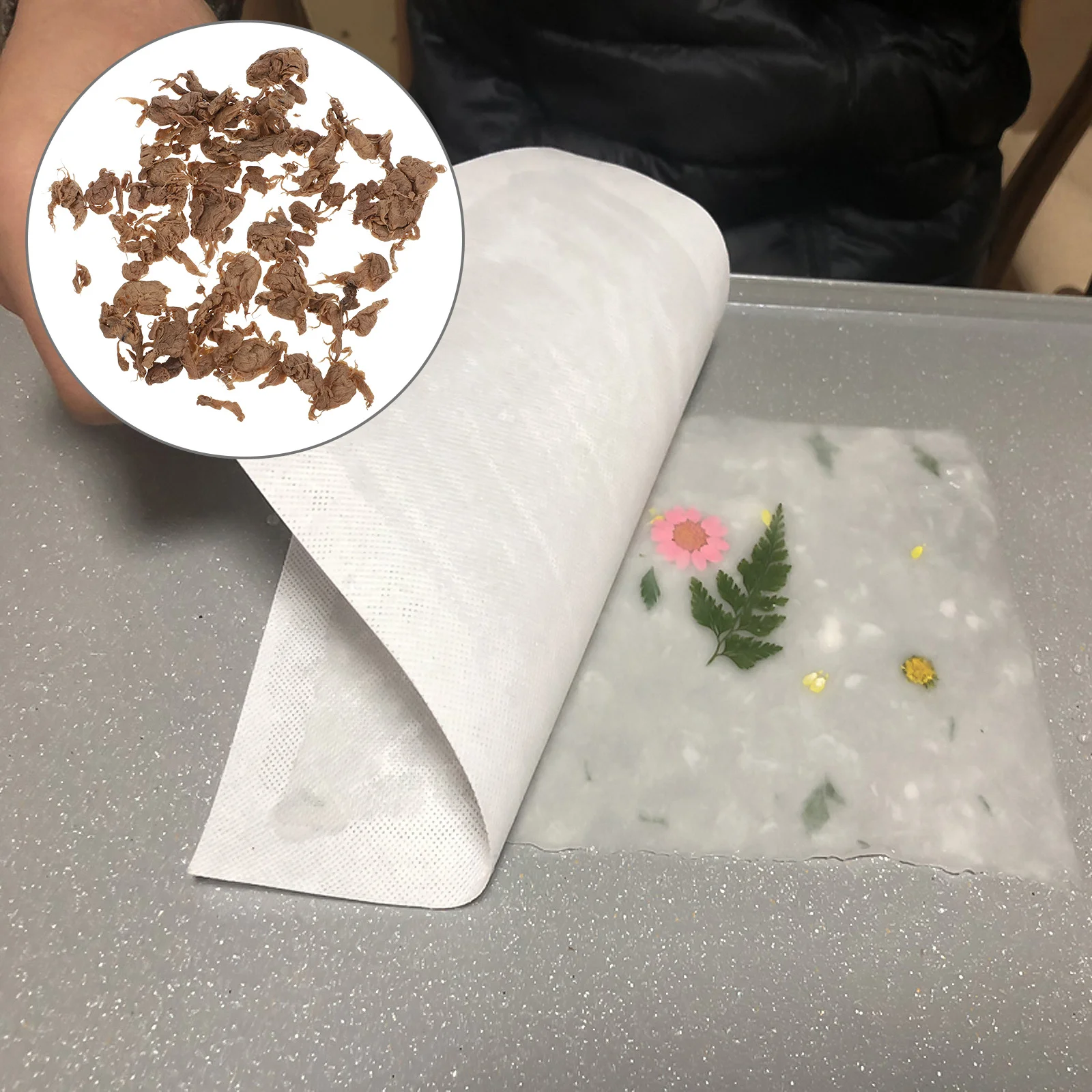 1 Bag DIY Handmade Paper Making Kit for Kids Wood Pulp Craft Supplies Ancient Chinese Papermaking Material Creative Art Activity