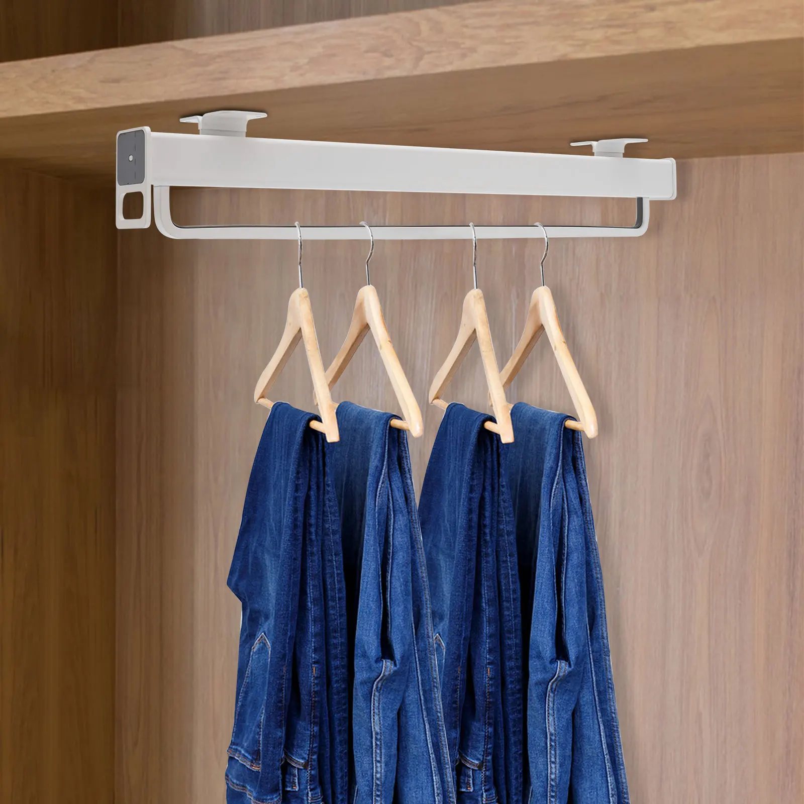 

Closet Clothes Hanger Rail, Pull-Out Closet Rod, Wardrobe Clothing Rail