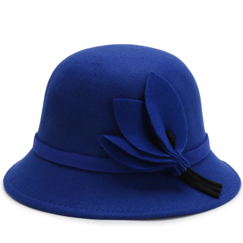 Boater de lana elegante para mujer, sombrero de copa plana para Jazz, de ala ancha, clásico, para jugador de jugador, Otoño e Invierno