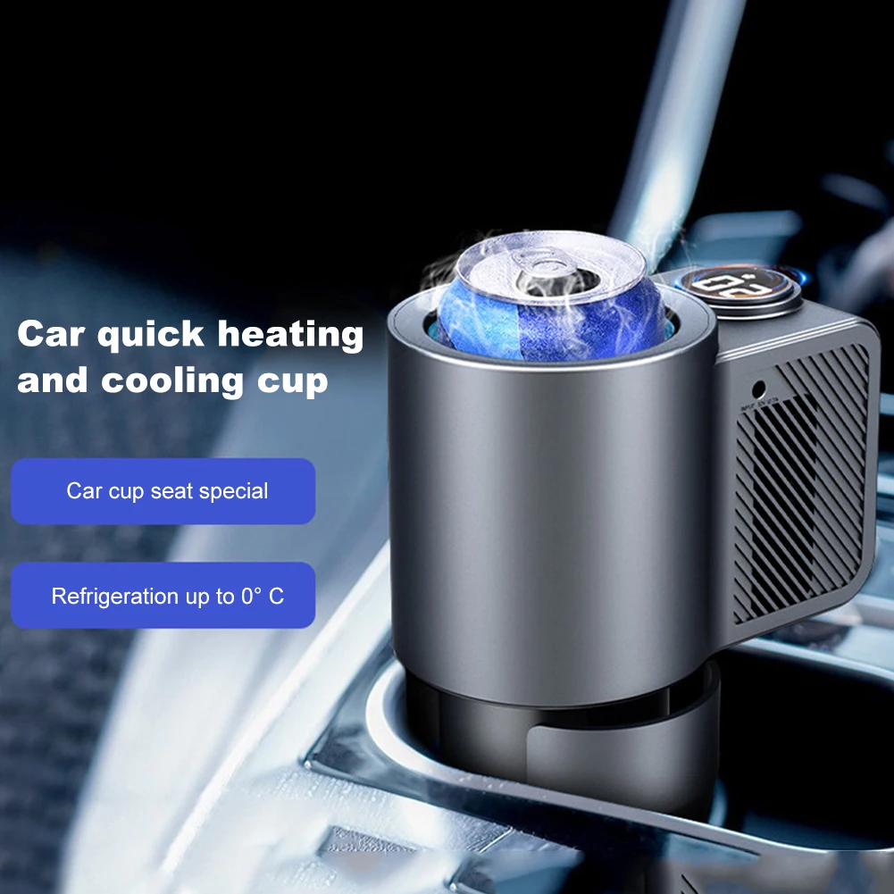 

2 In1 Car Heating Cooling Cup Auto Cup Drink Holder with Digital Display Car Insulation Drink Warmer Cooler Cup Car Refrigerator