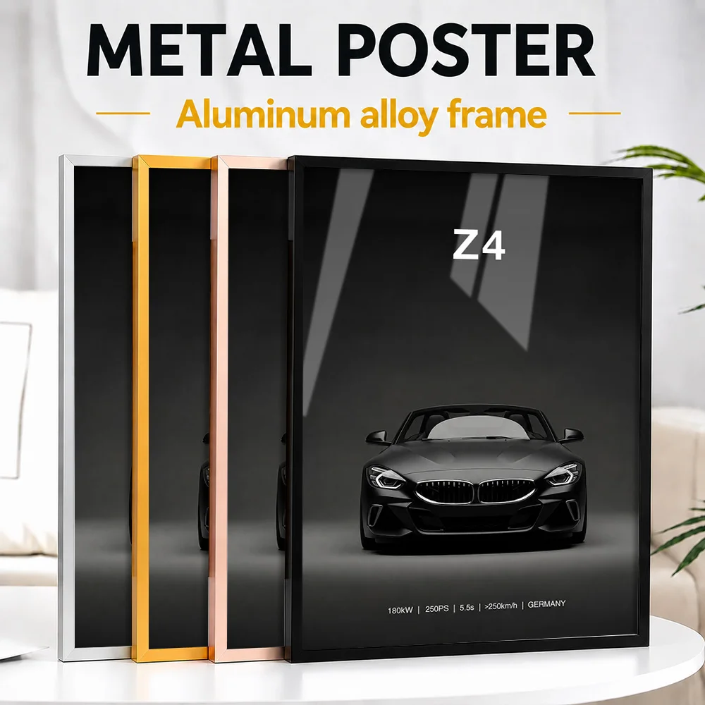 Germany Z4 Car Black Framed Metal Poster Personalized Photo High Contrast Style Wall Art For Collector Room Unique Driver Gift