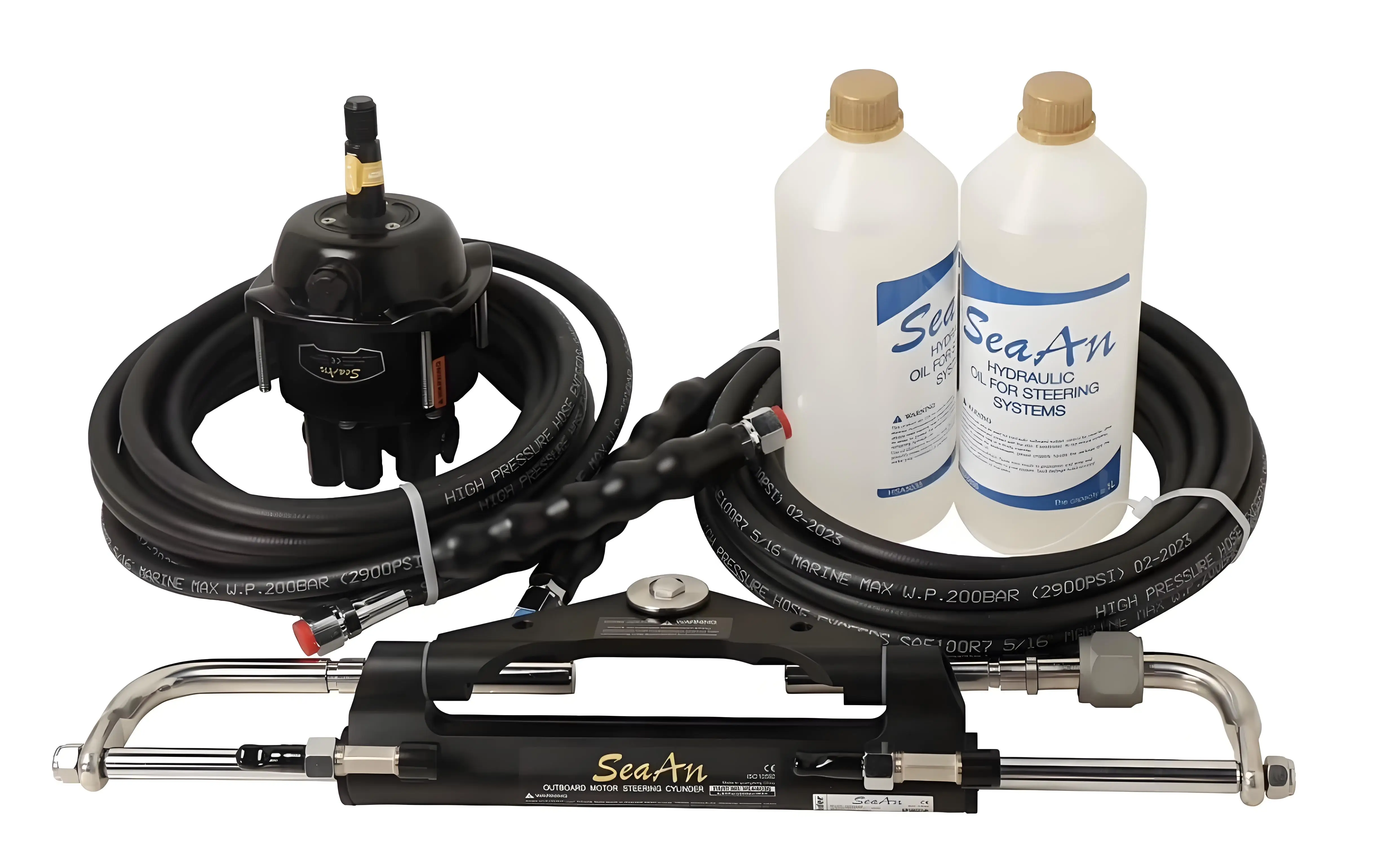 300 HP Marine Hydraulic Steering Helm Pump 7M Aluminium alloy Cylinder, Helm Pump, Steering Wheel Boat Yacht Outboard Inboard