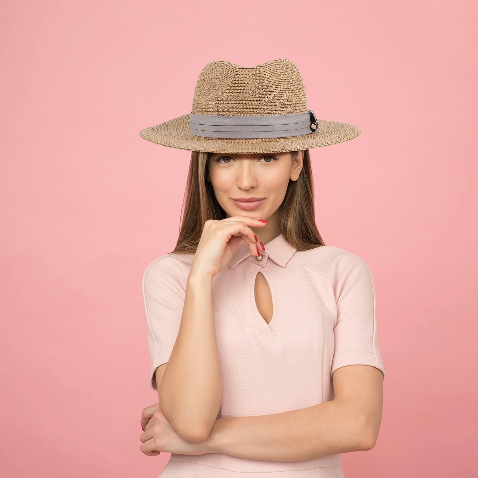 

Vintage Sun Women Straw UV Protection Adjustable Lightweight Travel Vacation Gift for Female Skin-Friendly Breathable for Women