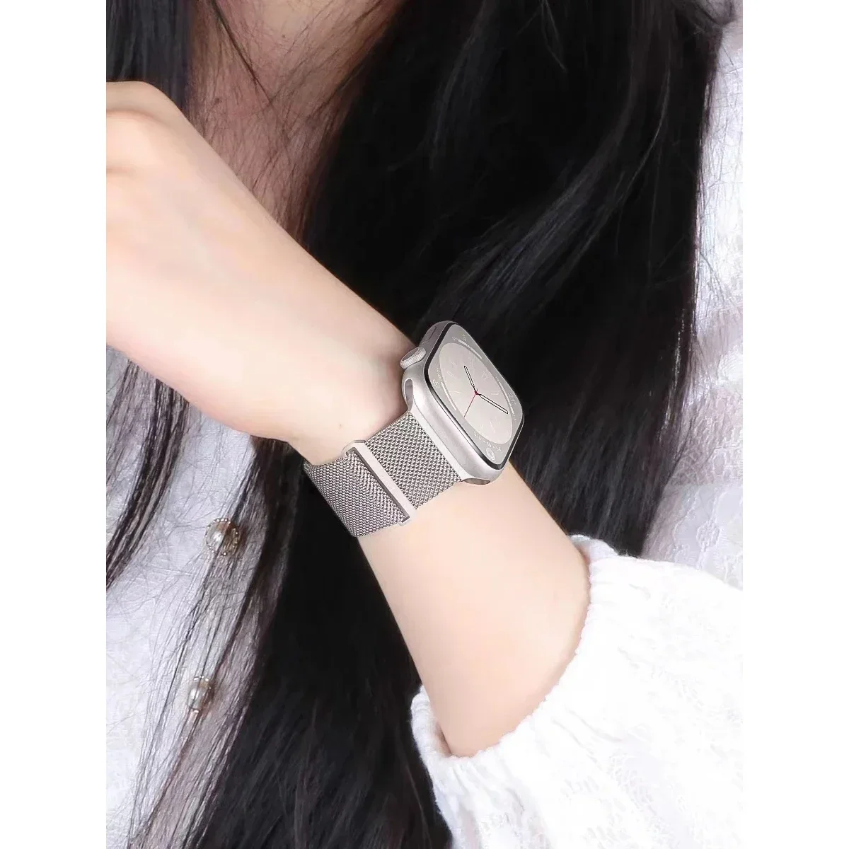 حزام معدني لساعة أبل ، كوريا ميلانيز ، سلسلة iWatch 9 ، 8 ، 7 ، SE ، 5 ، 6 ، Ultra 2 ، 44 ، 45 ، 49 ، 40 ، 41 ، 38 ، من من