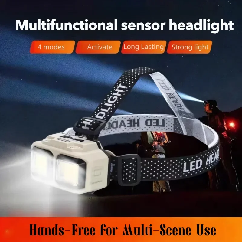 

Перезаряжаемый водонепроницаемый налобный фонарь с красным мигающим светом для уличного ночного бега, езды на велосипеде, аварийного кемпинга, приключений