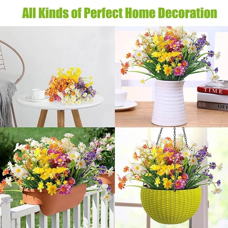 Daisies Fake Flowers for Outdoor and Indoor Decorative Artificial Flower in Vase 15UB
