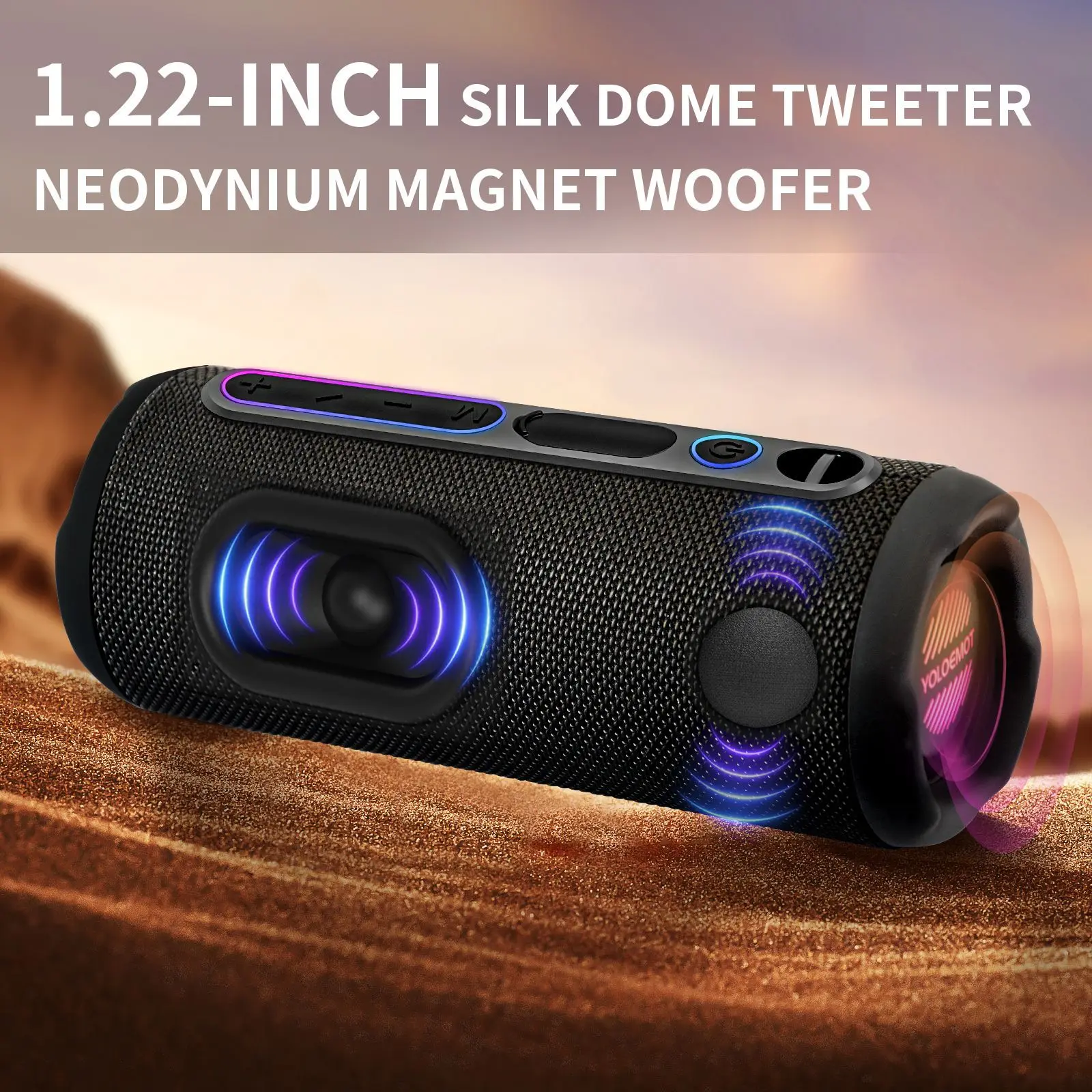 

T300 Портативная Bluetooth-колонка с RGB Водонепроницаемая басовая пушка Стереозвук для вечеринок на открытом воздухе Кемпинг Домашняя USB-карта Музыкальная шкатулка