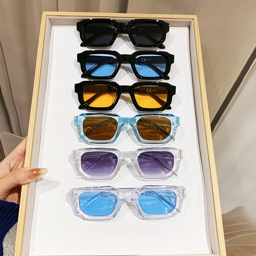 

Набор из 6 предметов, квадратные солнцезащитные очки в стиле хип-хоп, мини-очки для уличных выступлений, унисекс, подходят для всех сезонов