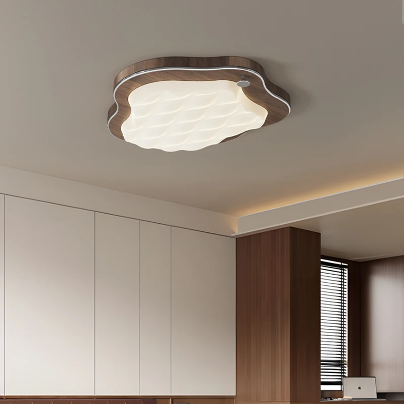 Black White Ceiling Light LED Simple Wind Cloud Indoor Bedroom Lighting Walnut Living Room Balcony Lamp Home Interior Decor Lamp