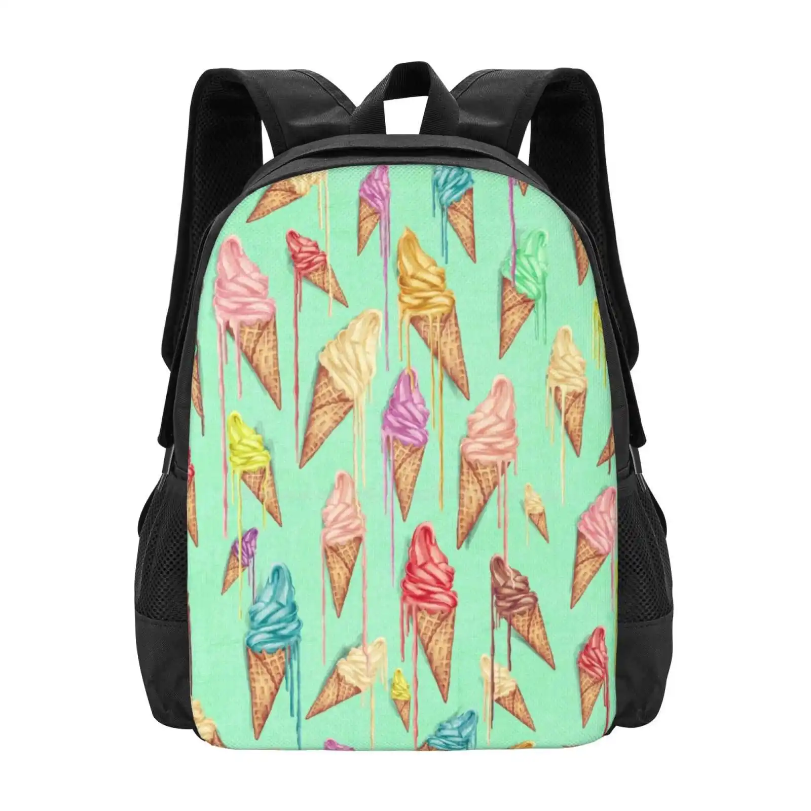 

Melted Ice Creams Pattern Design Laptop Travel School Bags Melted Icecream Ice Cream Vintage Retro Vanilla Summer