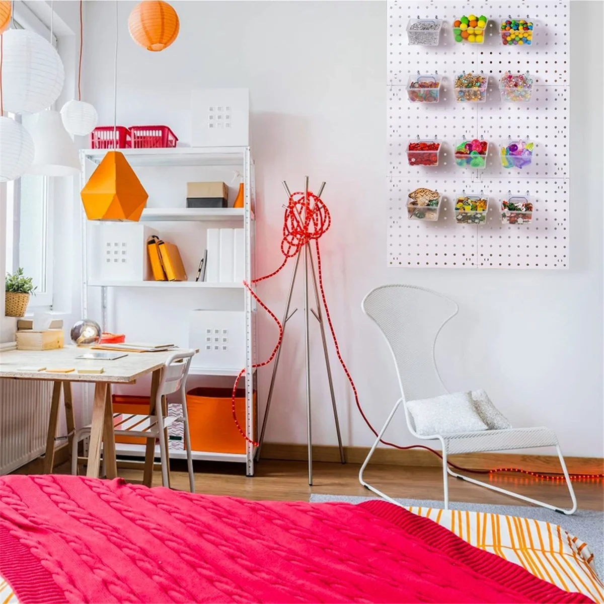 Pegboard صناديق شفافة 6 حزمة Pegboard صناديق شفافة Pegboard صناديق السنانير لتقوم بها بنفسك Pegboard اكسسوارات منضدة صناديق صغيرة تناسب 1/4 -1/8 Pe