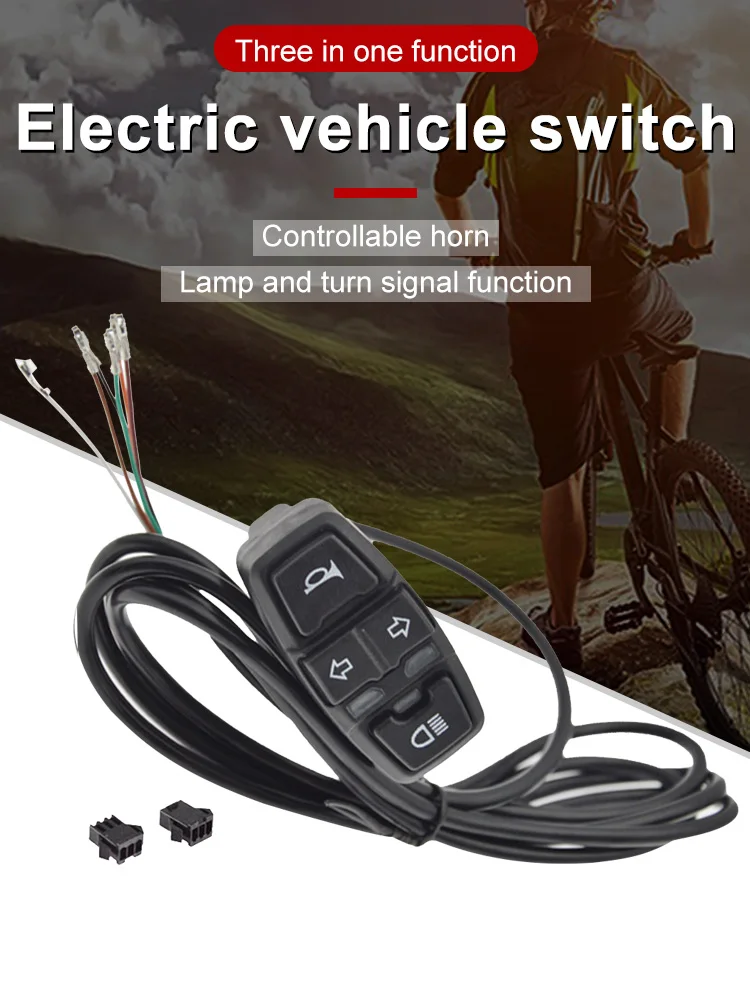 

Ebike Front Brake Rear Light Set Horn Headlight Switch Energy Saving Easy Installation Electric Bicycle Accessories