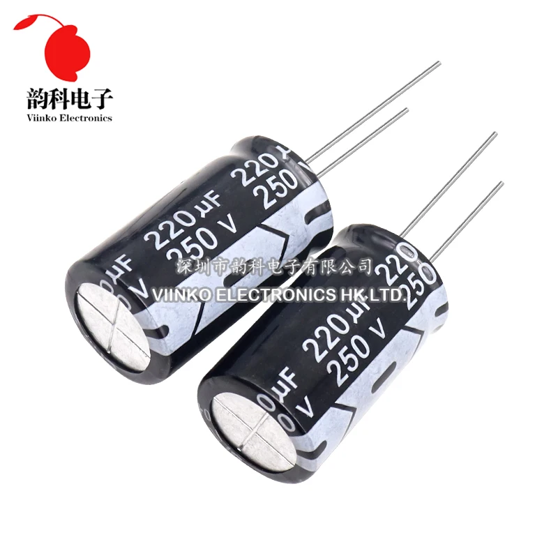 알루미늄 전해 캐패시터, 250V, 1UF 2.2UF 3.3UF 4.7UF 10UF 22UF 33UF 47UF 100UF 220UF 330UF, 5 개