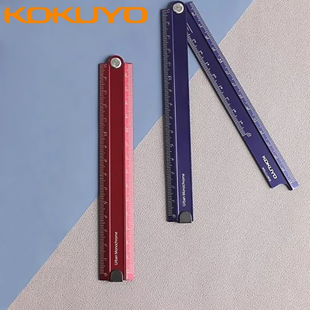 1PC Japan KOKUYO Aluminum Alloy Folding Ruler Sturdy Wear-resistant Lightweight Measurement 15-30mm Back To School Stationery
