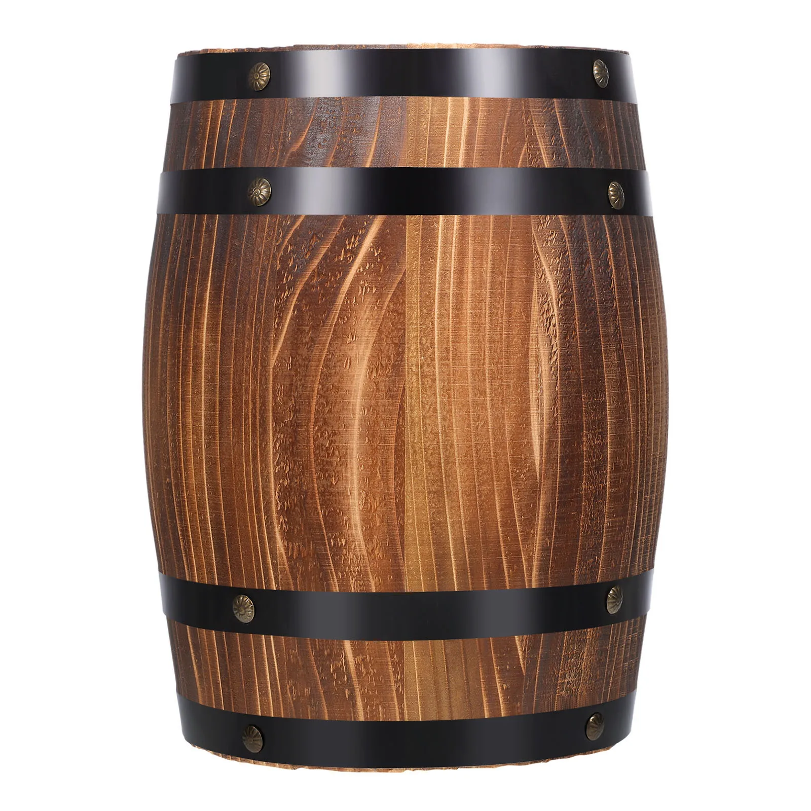 

Wooden Wine Barrel Decor Realistic Design Handmade Craft Sturdy Natural Material for Bar Home Office Photo Prop Display