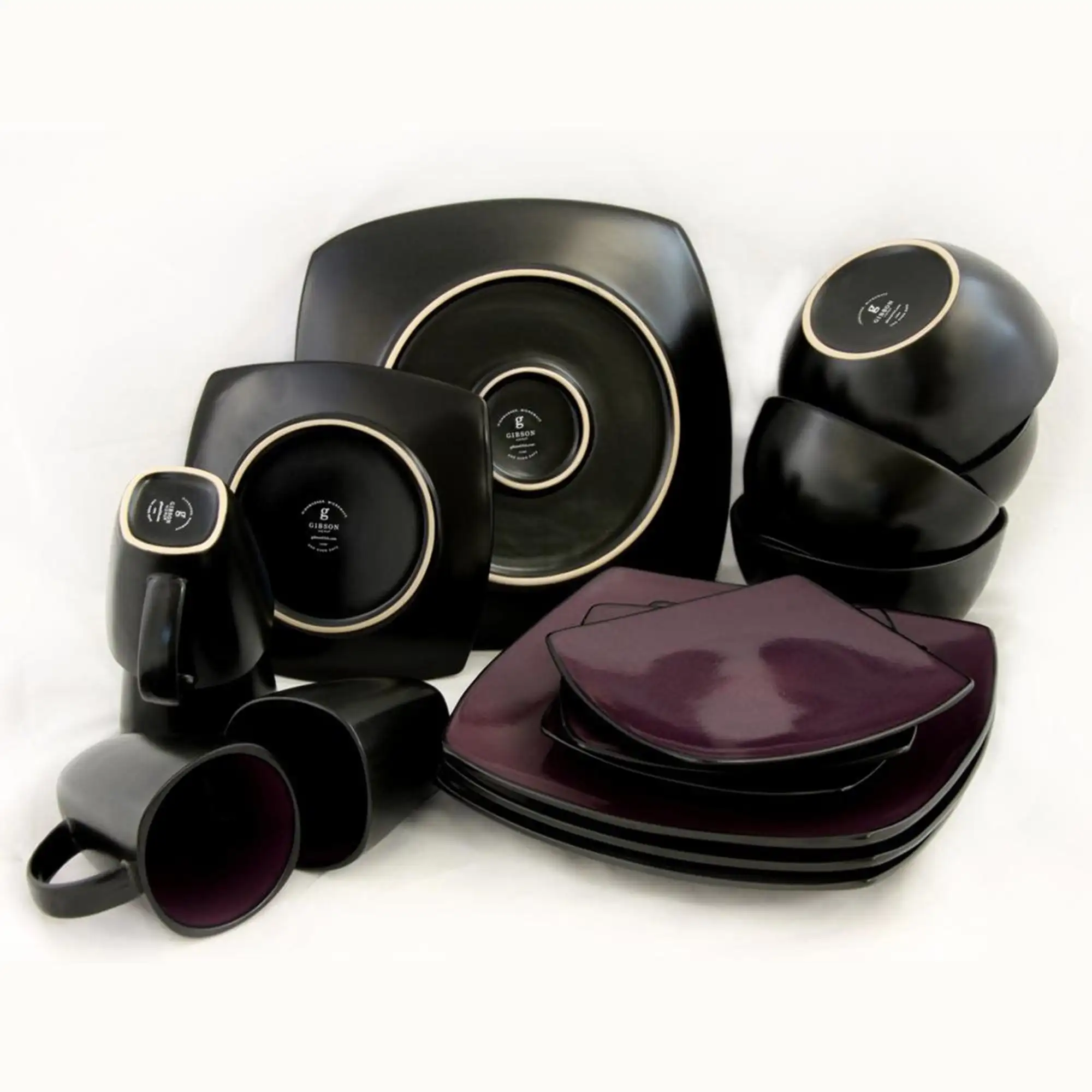 Soho Lounge Square 16-piece dinnerware set Purple