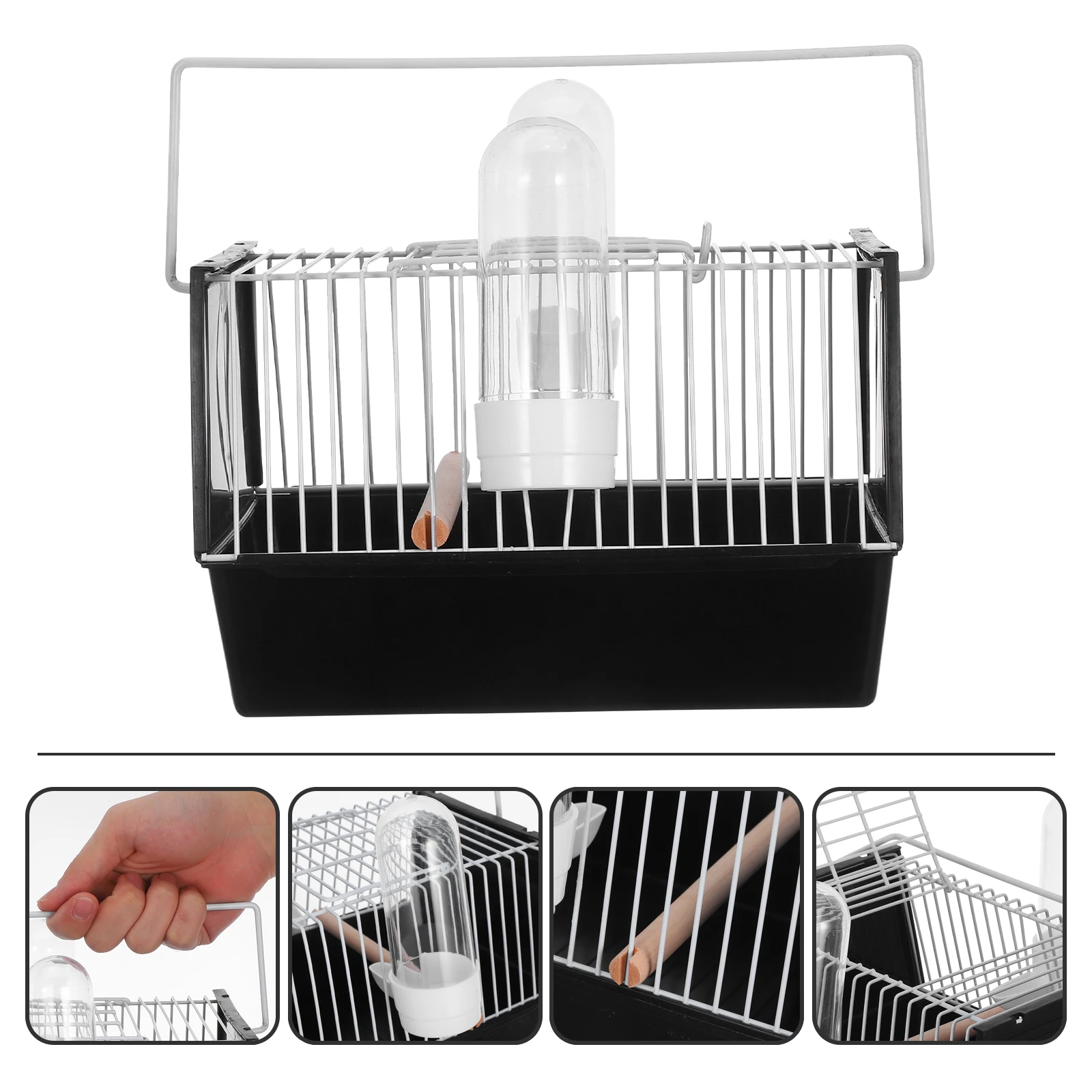 

Portable Bird for Small Birds Parrots Plastic H held Travel Cage H held Bird Cage Durable Lightweight Pet Carrier