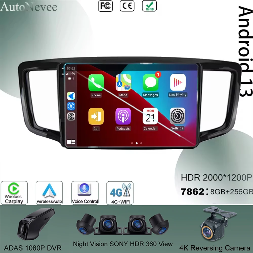 

Автомобильный монитор No 2Din Bluetooth Android 13 для Honda Odyssey 5 RC 2013-2019-экран навигация авто радио Serero мультимедиа