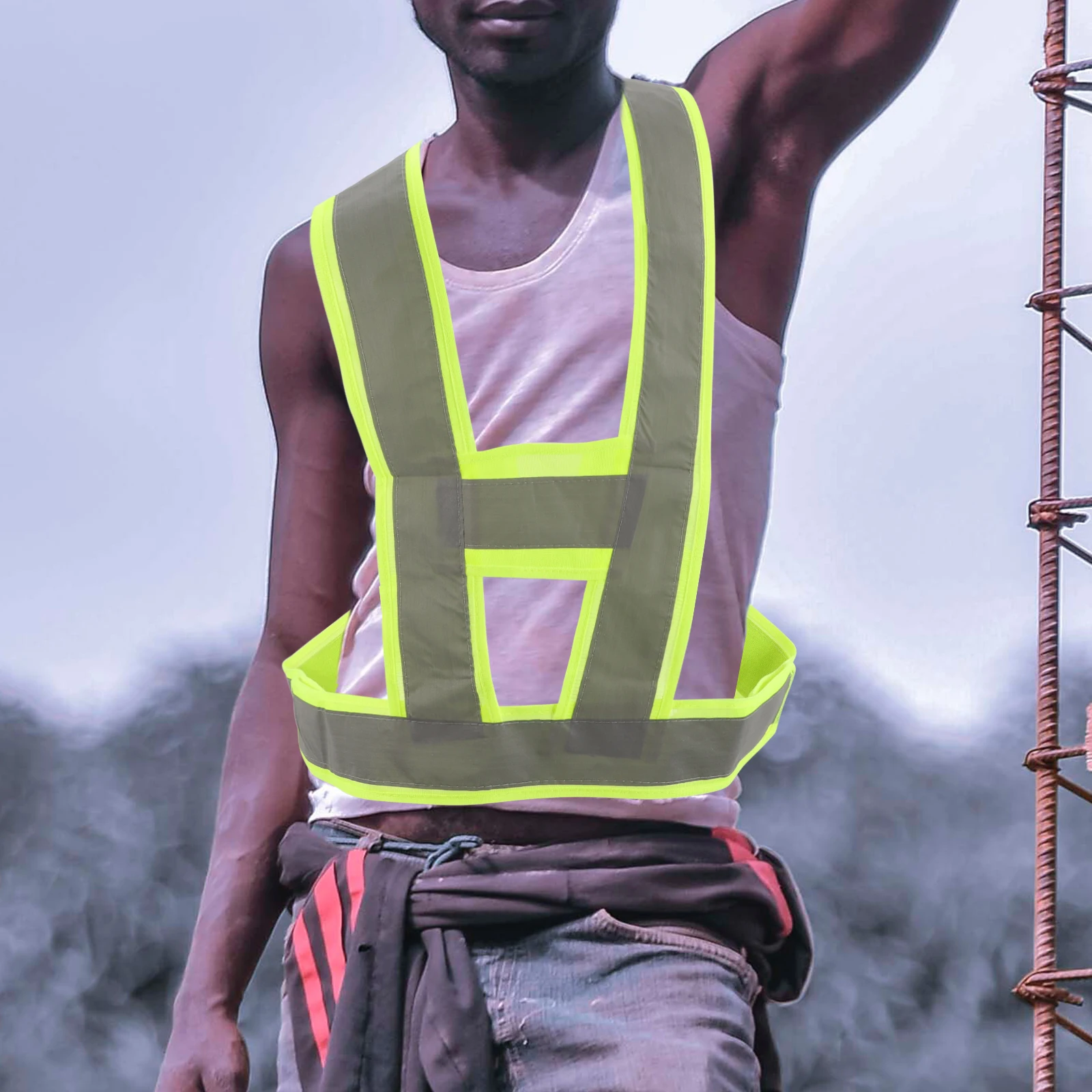 

Светоотражающий защитный жилет, дышащий водонепроницаемый защитный жилет высокой видимости для строительной работы, ночной езды на велосипеде на открытом воздухе