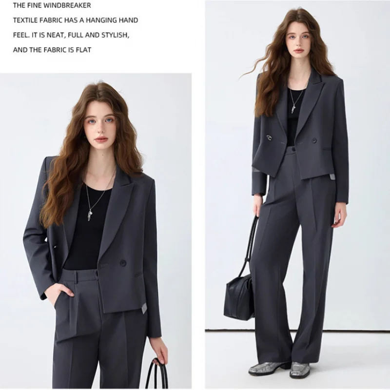 Professional Women's Suit Set2025New Spring and Autumn Short Blazer for Petite Individuals, Suitable for Commuting and Casual We