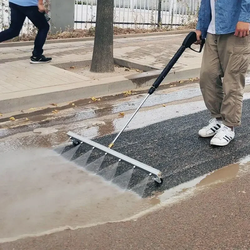 Multifunctional High Pressure Washer Water Broom Cleaner Multifunctional 7 Nozzle Sweep Driveway Sidewalk City Road Cleaning Kit