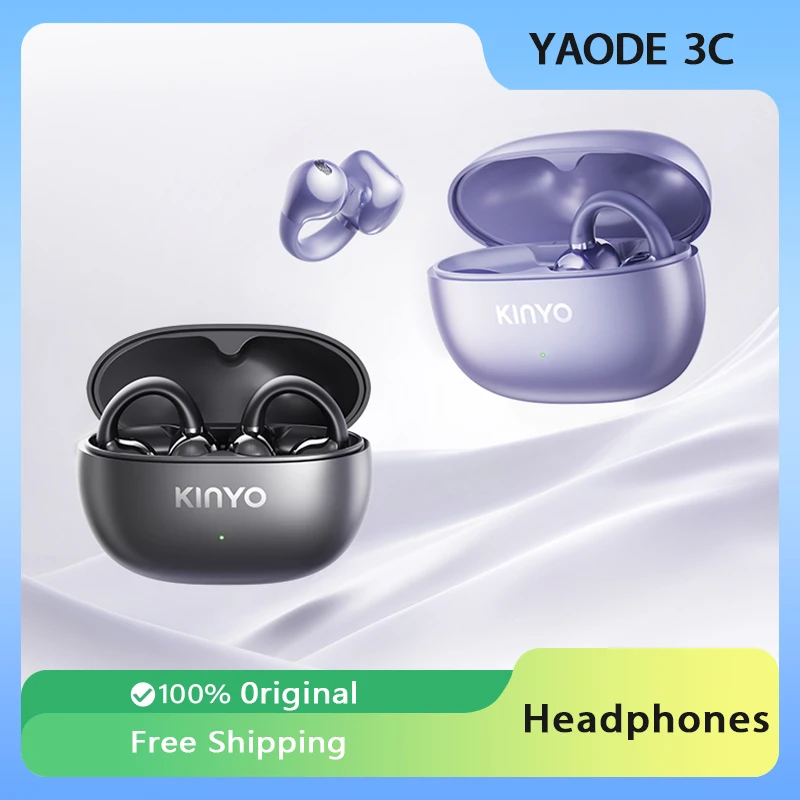 

KINYO I2 FreeClip Ear Clip Headphones 80 Hours of Continuous Playback Stable Wearing Earphone and Near-ear Listening Comfortable